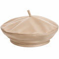 Berretto Basco in Similpelle Beige