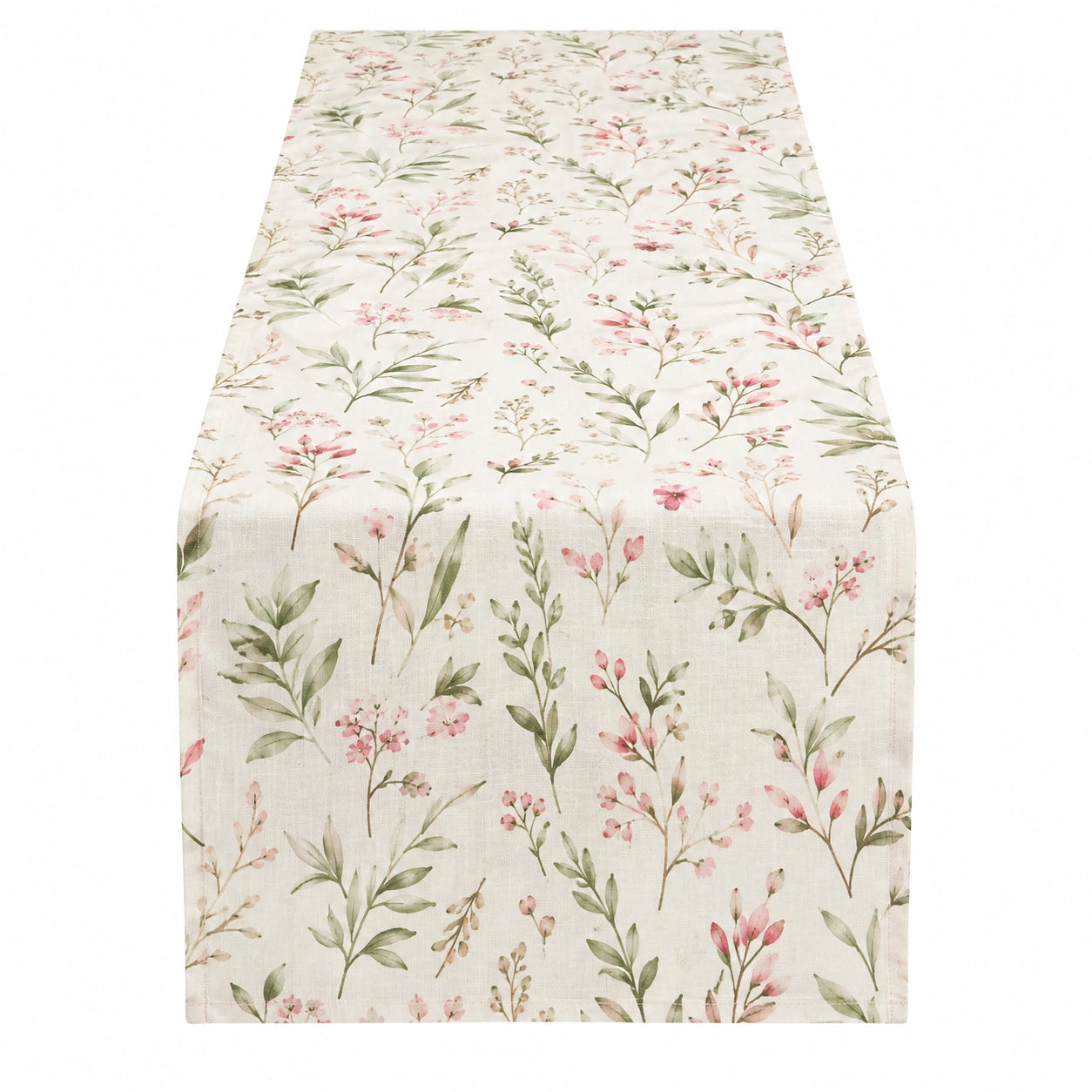 Runner da Tavolo Floreale Beige e Rosa 180x40 cm