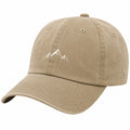 Cappello da Baseball Ricamato con Logo Montagna Beige