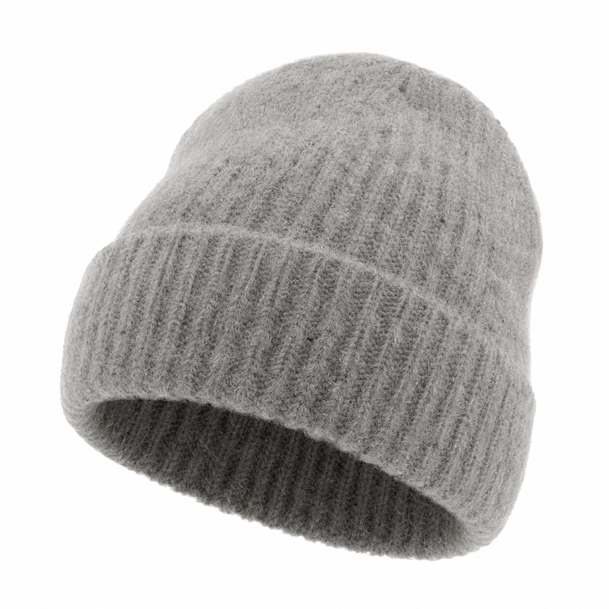 Cappello Beanie in Maglia Caldo Grigio