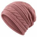 Berretto Spesso Unisex Rosa con Dettagli a Treccia