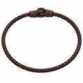 Bracciale Intrecciato Uomo con Chiusura a Nodo Marrone