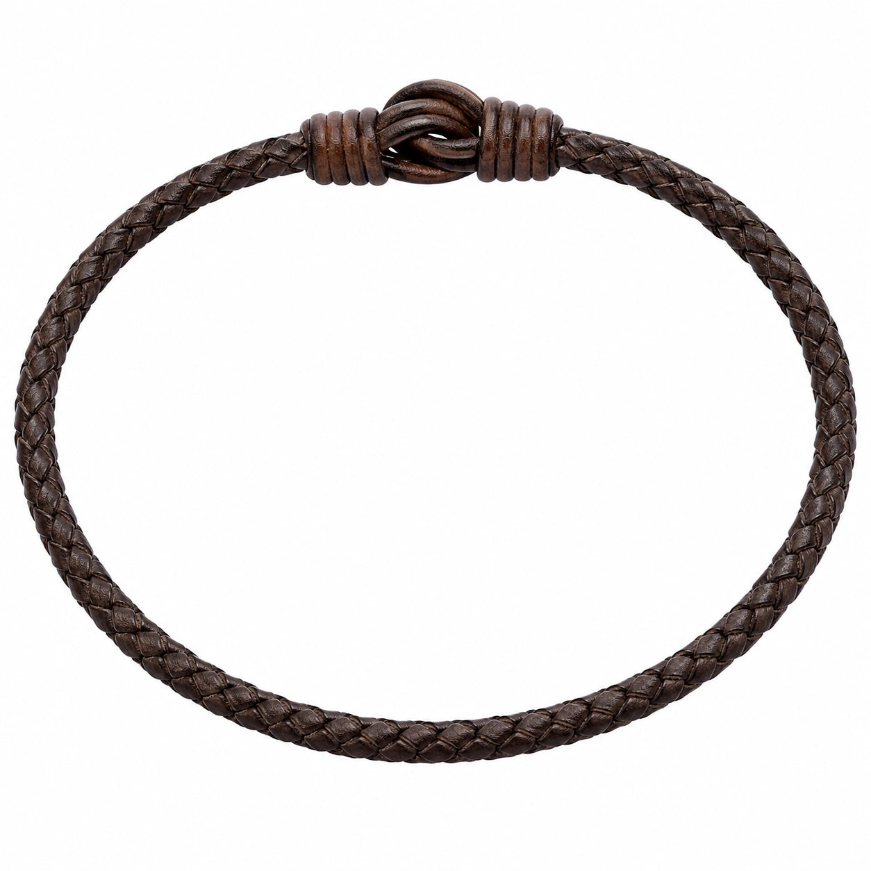 Bracciale Intrecciato Uomo con Chiusura a Nodo Marrone