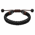 Bracciale Intrecciato Regolabile Nero e Marrone