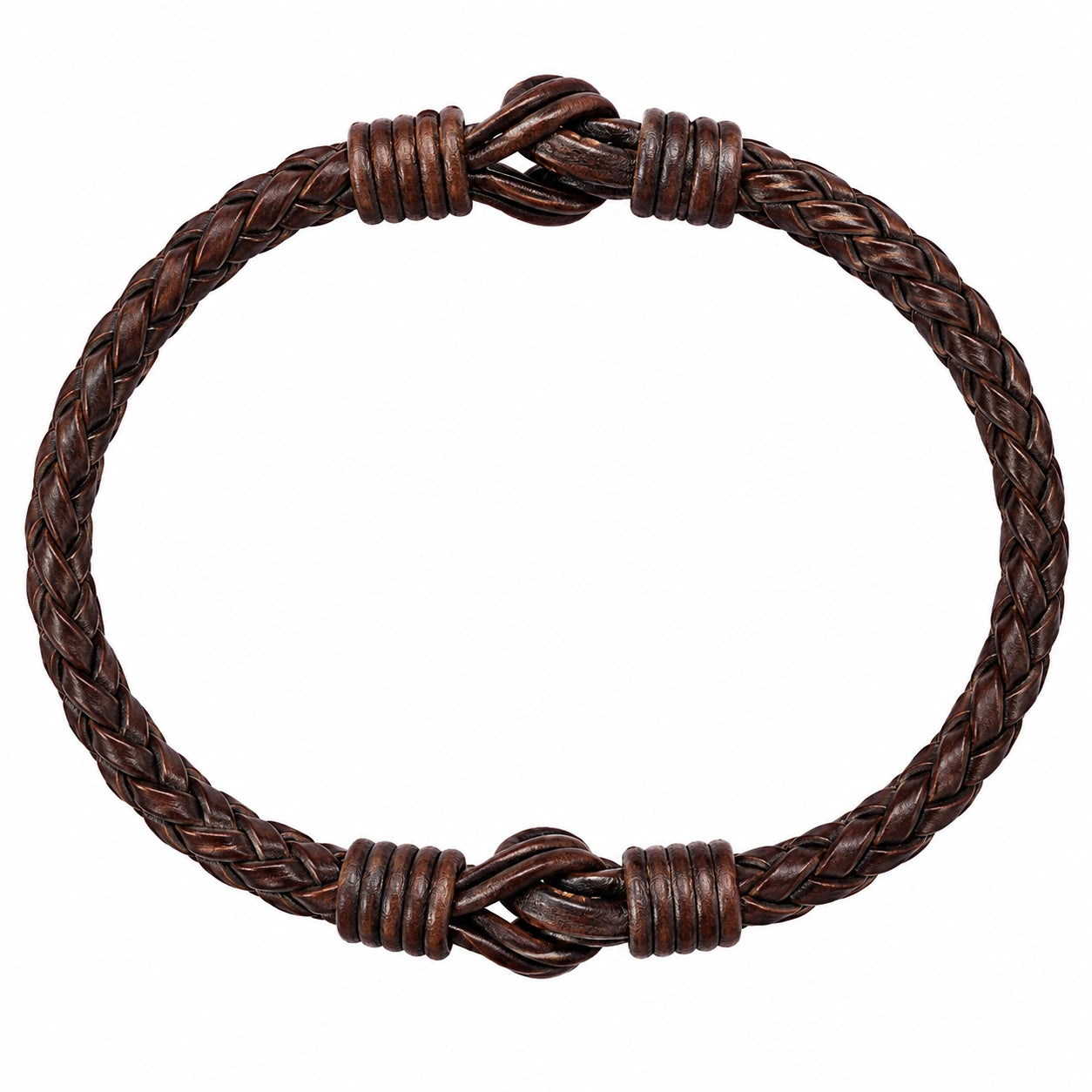 Bracciale intrecciato marrone regolabile da uomo