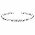 Bracciale aperto intrecciato in argento, lunghezza 18 cm