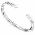 Bracciale Rigido Aperto Intrecciato in Argento 18cm