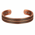 Bracciale Magnetico Intrecciato in Rame con Dettagli Eleganti