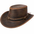 Cappello da Cowboy Marrone Scuro con Intreccio Decorativo