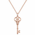 Collana con Ciondolo Chiave Elegante in Oro Rosa